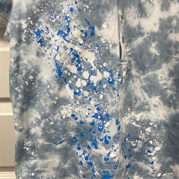 Lauren Ralph Lauren Black Label Paint Splatter Polo Collared Shirt Large Tie Dye - Picture 2 of 9